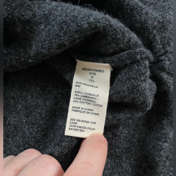 Woolrich Lambswool Half-snap Blanket Stripe Sweater Charcoal rainbow stripes - Picture 8 of 8